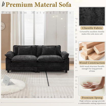 URRED Modular Sectional Sofa Comfy Cloud Couch, Modern Chenille Sofa Sleeper Deep Seat Couches with