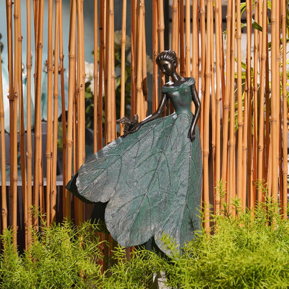 Guichifun Fairy Statue Collection Home Decoration - Leaf Angel Girls Resin Home Decor for Outside