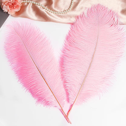 THARAHT 12PCS Ostrich Feathers Natural Bulk 16-18Inch(40-45cm) for Wedding Party Centerpieces