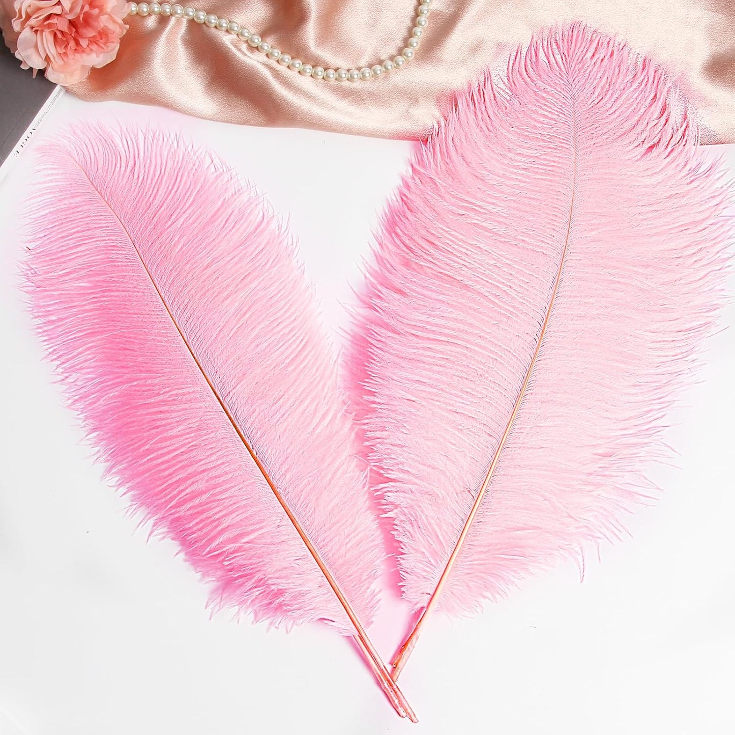 THARAHT 12PCS Ostrich Feathers Natural Bulk 12-14Inch(30-35cm) for Wedding Party Centerpieces