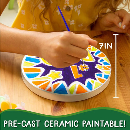 Creative Roots Paint Your Own #1 Dad Stepping Stone, Paintable Ceramic 7 in. Stone, Includes 6