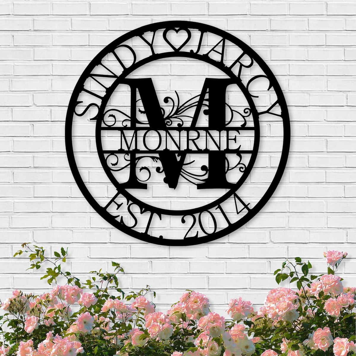 Custom Metal Sign | Personalized Family Name Sign | Monogram Wall Decor | Metal Name Sign| Split