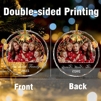 Christmas Tree Decor, Personalized Crystal Photo Ornaments, Custom Ornaments for Family, Decorative