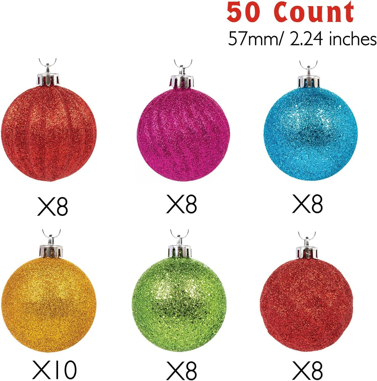 Every Day is Christmas Ornaments, Shatterproof Christmas Tree Ornament Set, Christmas Balls