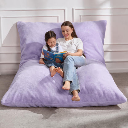 Hobestluk 3 in 1 Bean Bag Chair Giant Bean Bag Chairs for Adults with Plush Faux Fur Cover