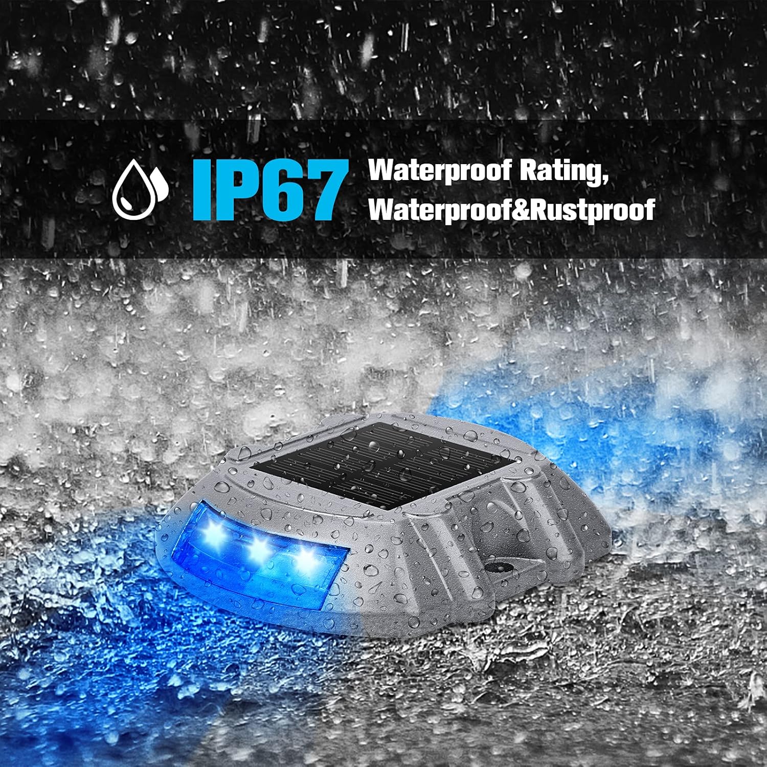 VOLISUN Solar Deck/Dock Lights, 20-Pack Led IP67 Waterproof Outdoor Warning Step Lights for