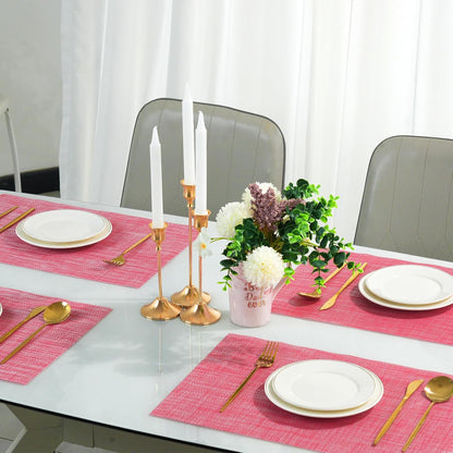Placemats Set of 8，Non-Slip PVC Weave Table Mats Easy to Clean，Heat Resistant Place Mats for