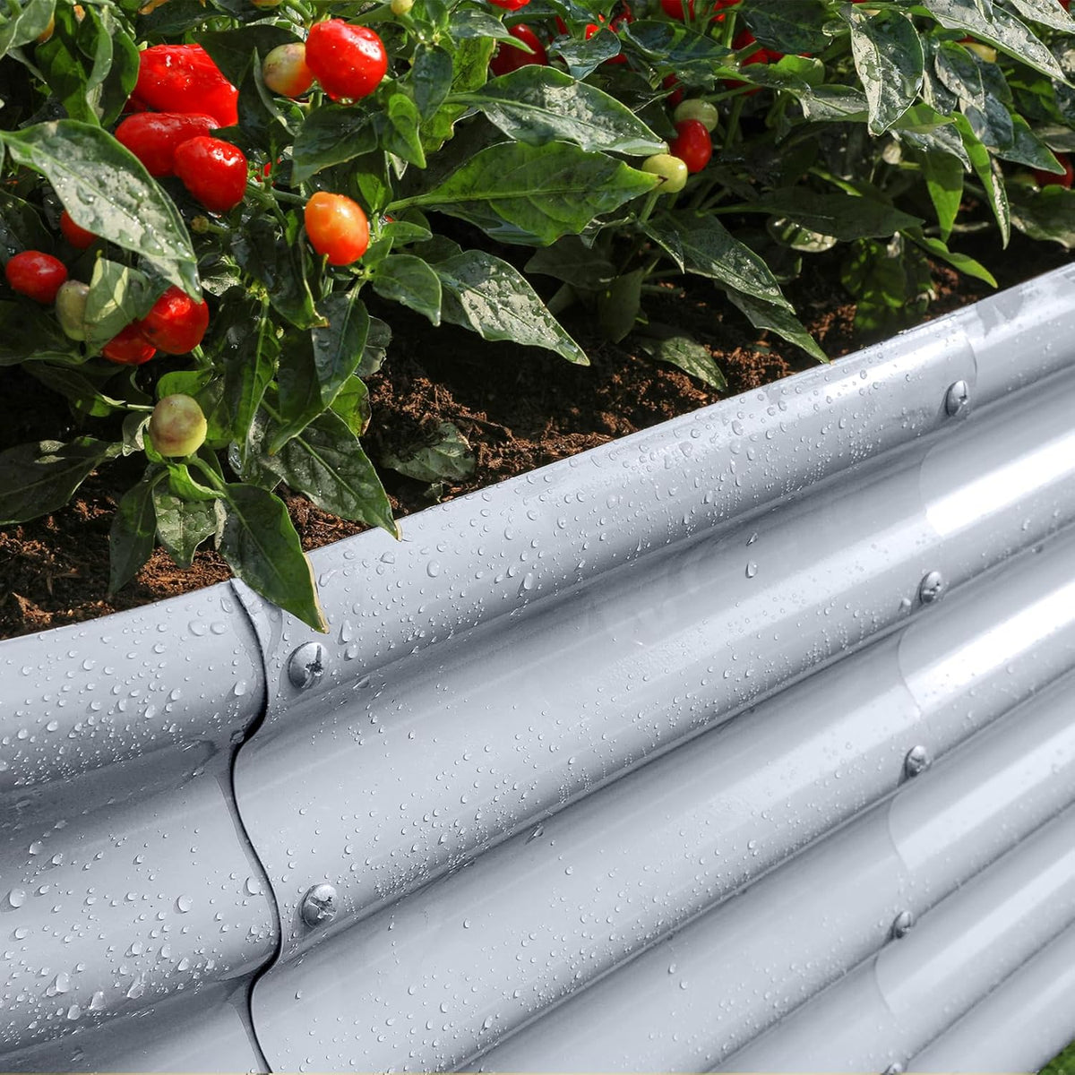 Land Guard 18“ Tall 4×2ft Galvanized Raised Garden Bed Kit, Galvanized Planter Garden Boxes