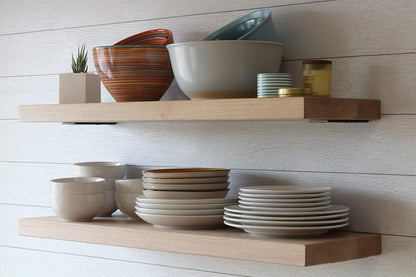 Urban Legacy Unfinished White Oak Deep Floating Shelves | Easy to Install Accent Modern Floating