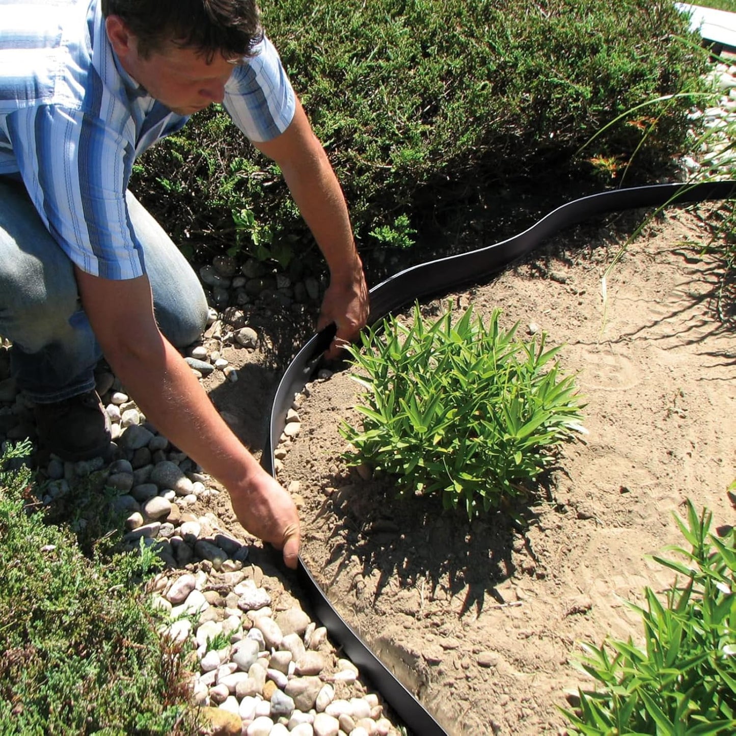 Greaner Landscape Edging, 2 Inch Tall | 40 FT Lawn Edging and Landscape Border, Plastic Edging for