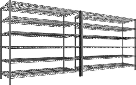 REIBII 83"H Storage Shelves 3840LBS Metal Shelving Unit Garage Shelving Heavy Duty 6 Tier