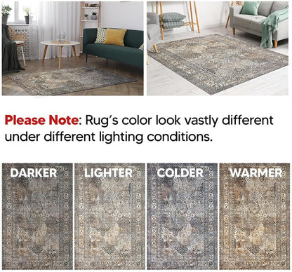 Keen Home Design 2x12 Rug - Machine Washable Runner Rug with Non-Slip Backing, Ideal for Hallway