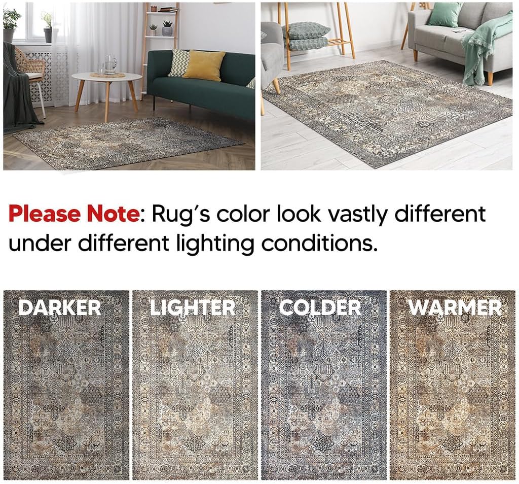 Keen Home Design 3x5 Rug - Machine Washable Entry Rug with Non-Slip Backing, Ideal for Enteryway