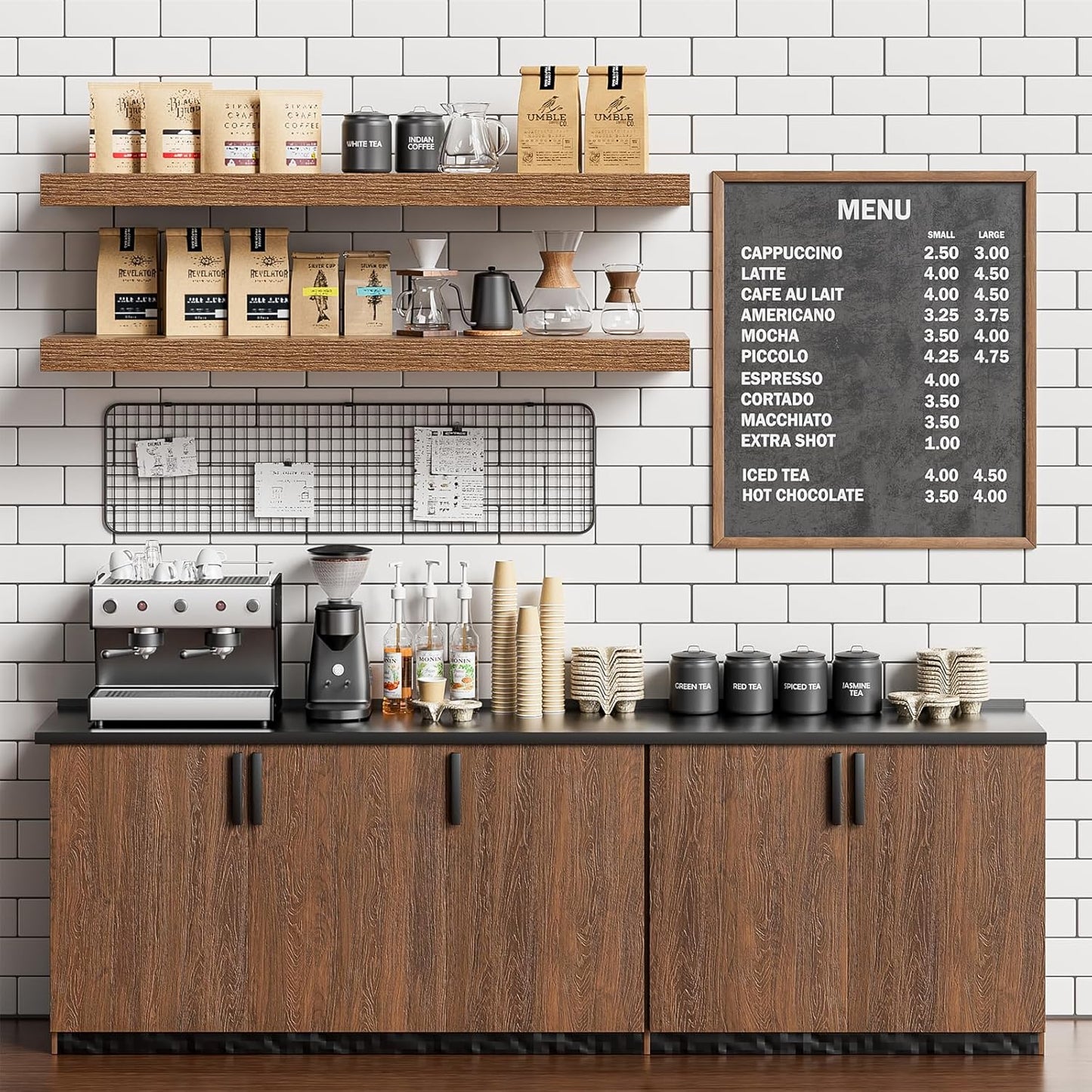 Heimlove Floating Shelves for Wall 36 Inches Long,9.3" Deep Walnut Floating Shelf Set of 2,Wall