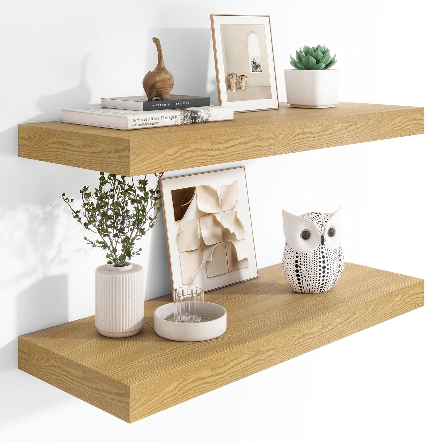 Heimlove 12" Deep Floating Shelves, 36 x 12 Inch Wall Mounted Long Floating Shelf with Invisible