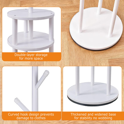 VECELO Coat Rack Freestanding, Entryway Hanger Stand, Umbrella Holder, Hall Tree With Hooks, Floor