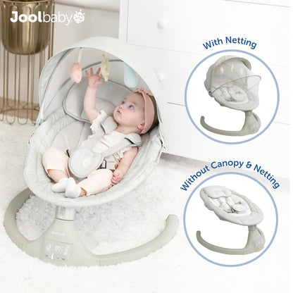 Jool Baby Nova Swing for Newborns - Electric Motorized Infant Swing, Bluetooth Music, 10 Preset
