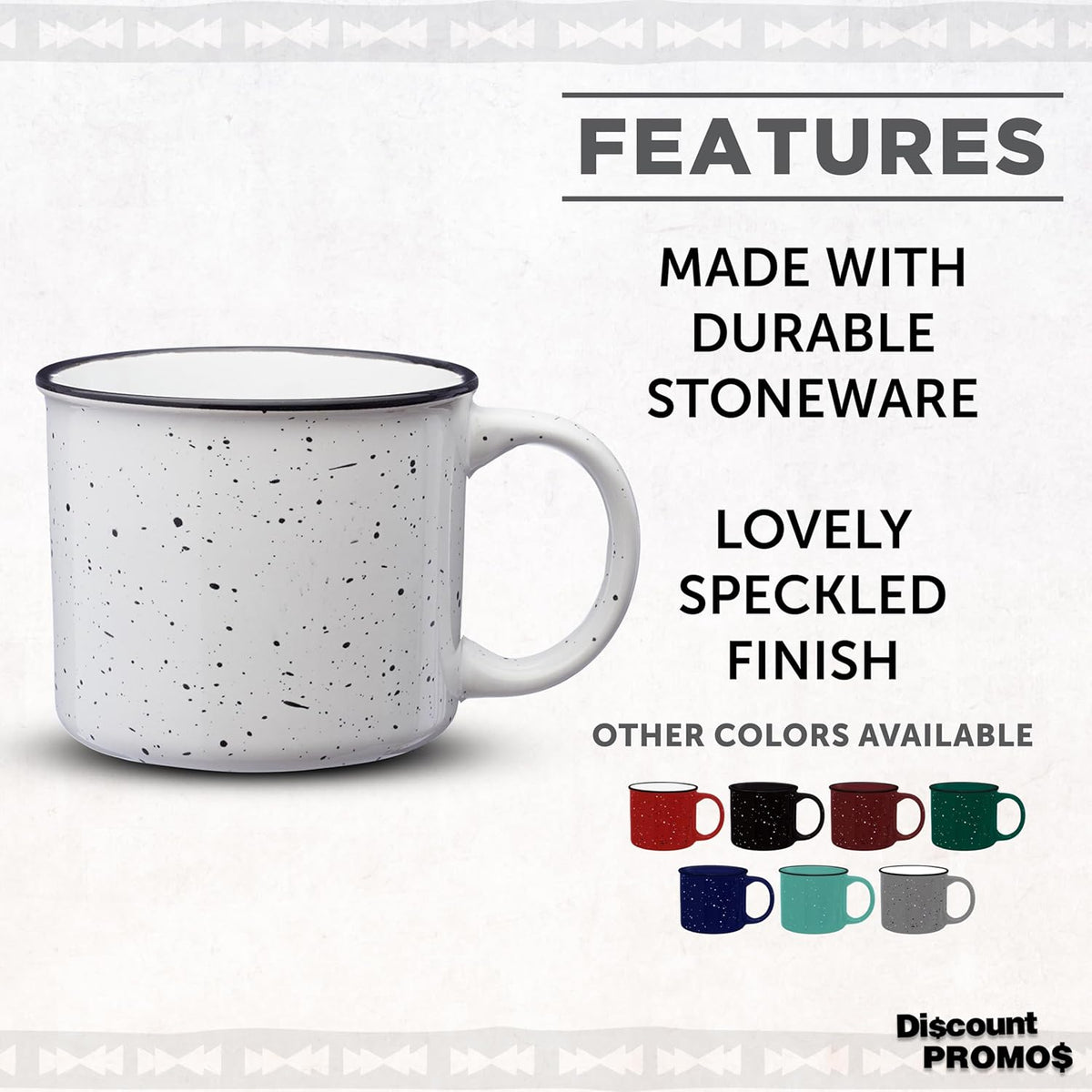 DISCOUNT PROMOS Ceramic Campfire Coffee Mugs 13 oz. Set of 10, Bulk Pack - Perfect for Tea