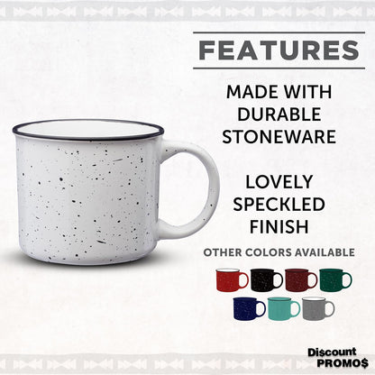 DISCOUNT PROMOS Ceramic Campfire Coffee Mugs 13 oz. Set of 10, Bulk Pack - Perfect for Tea