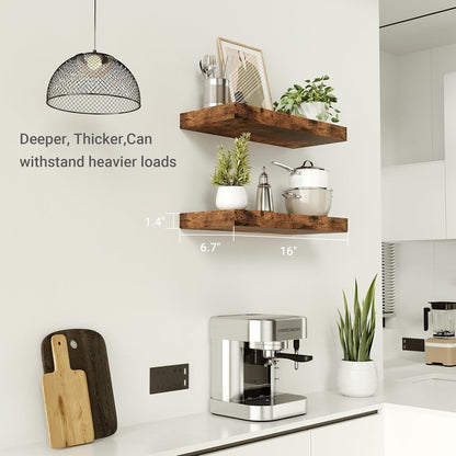 Floating Shelves for Wall, 16 inchs x 6.7” deep x 1.4” Bathroom Shelf Bedroom, Living Room