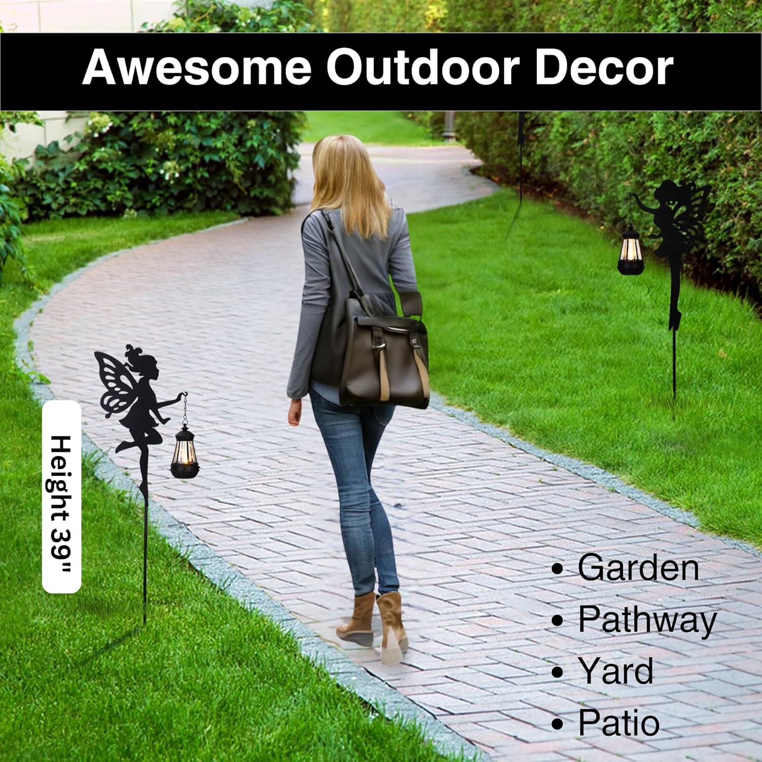 Fairy Garden Accessories Halloween Decorations Lawn Ornaments 1 Pair - Solar Lights Outdoor Garden