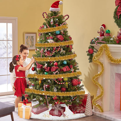 25 Feet Christmas Tinsel Garland, Metallic Twist Wall Hanging Backdrop for Parade Floats, Christmas