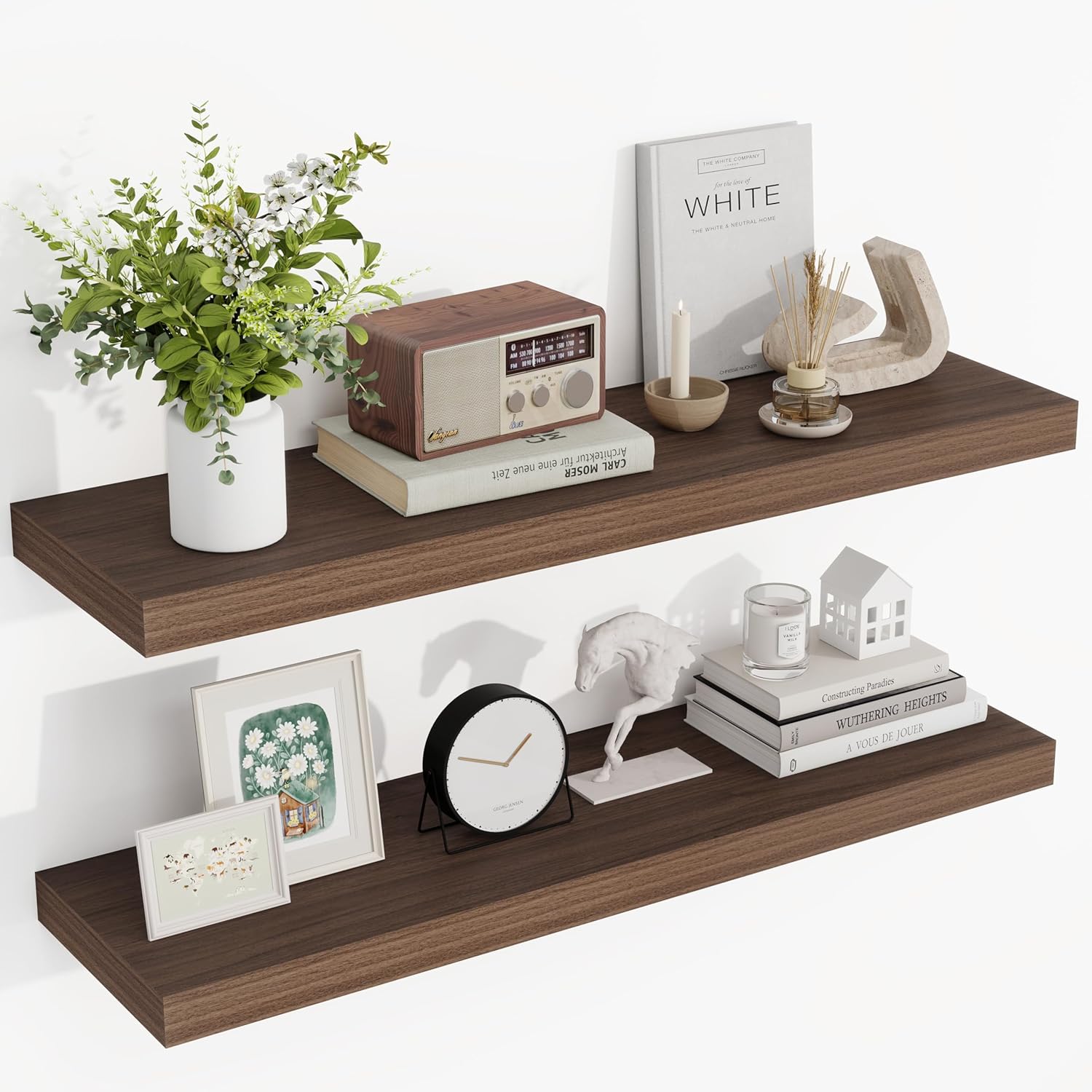 36 Inch Floating Shelves, 36"x9.25"x1.5" Inch Deep Floating Shelves for Wall, Wooden Shelves for