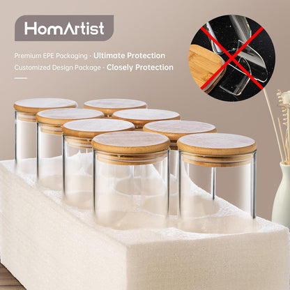 45oz - 3 Pack Glass Jars with Bamboo Lids, Glass Pantry Storage Containers with Airtight Lids