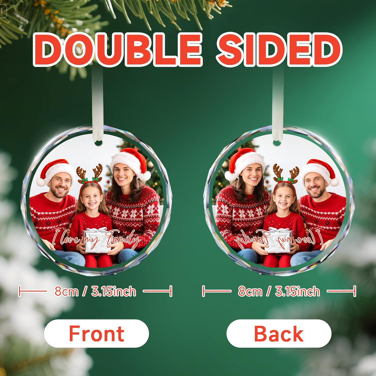 Personalized Christmas Ornaments with Photo - Custom Picture Text Ornament for Christmas 2025