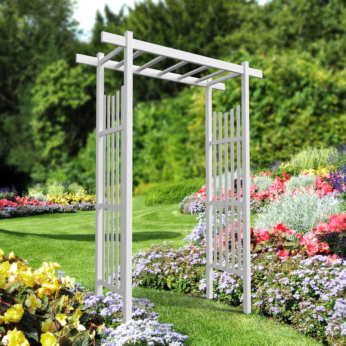 VINGLI Garden Arbor, PVC Wedding Arch for Ceremony Party, Garden Trellis for Climbing Plants