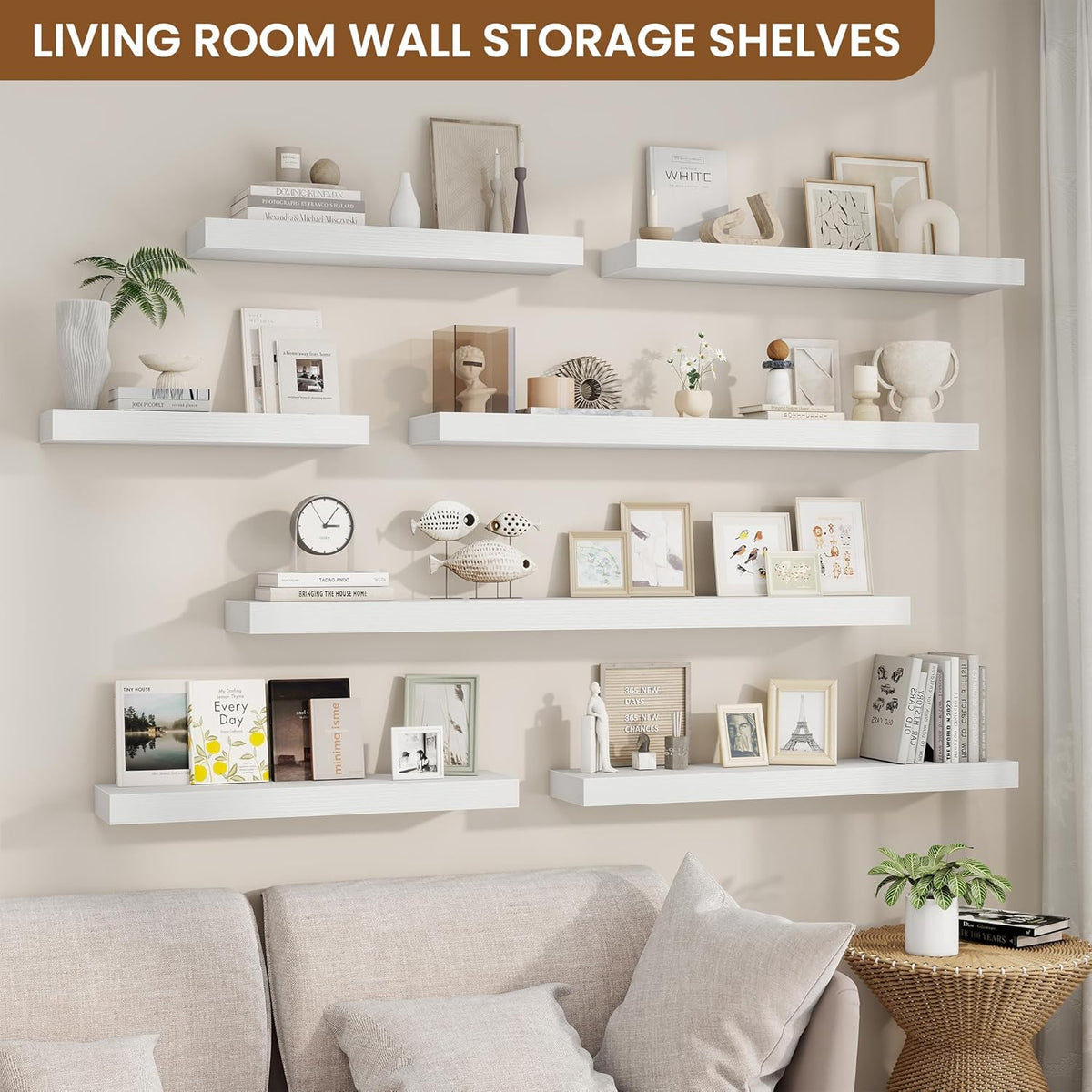 fuqing Floating Shelves for Wall, Bathroom Shelf Wall Mounted for Storage, Shelves with Invisible