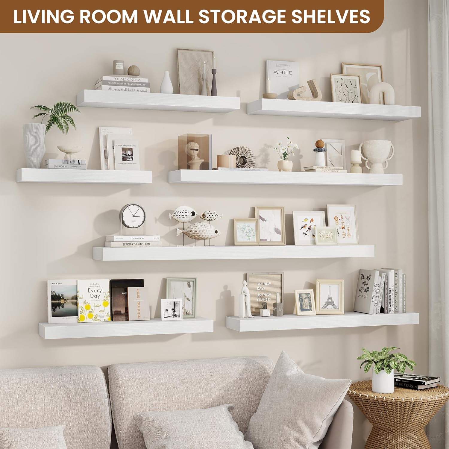 fuqing Floating Shelves for Wall, Bathroom Shelf Wall Mounted for Storage, Shelves with Invisible