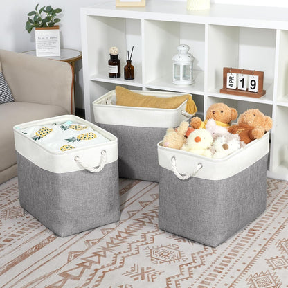 Bidtakay Extra Large Storage Baskets for Organizing 17x12x15.1 inch 3-Pack Fabric Closet Organizers