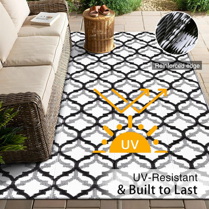 OLANLY Reversible Outdoor Rug 5x8 ft Clearance, Waterproof Outdoor Plastic Straw Rug with