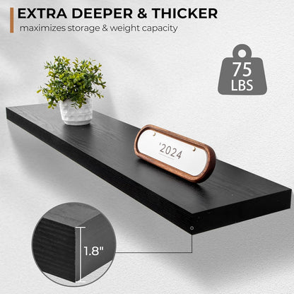Floating Shelves - 10.3 Inch Deep Wall Shelf for Decor & Storage - Wall Mounted Display Shelving
