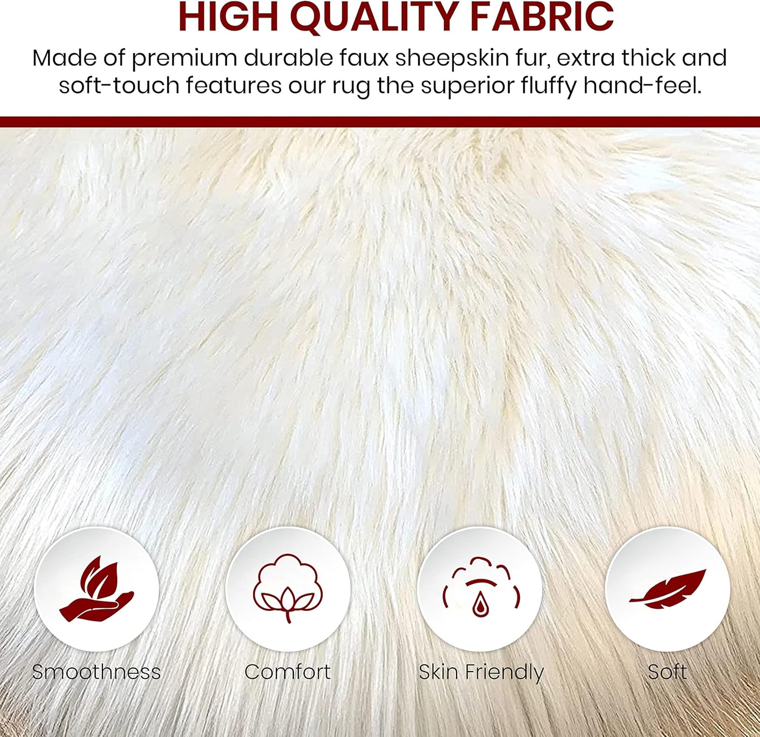 LAMBZY Faux Sheepskin Hypoallergenic Free Shape Silky Shag Rug, Luxury Shaggy Silky Plush Carpet