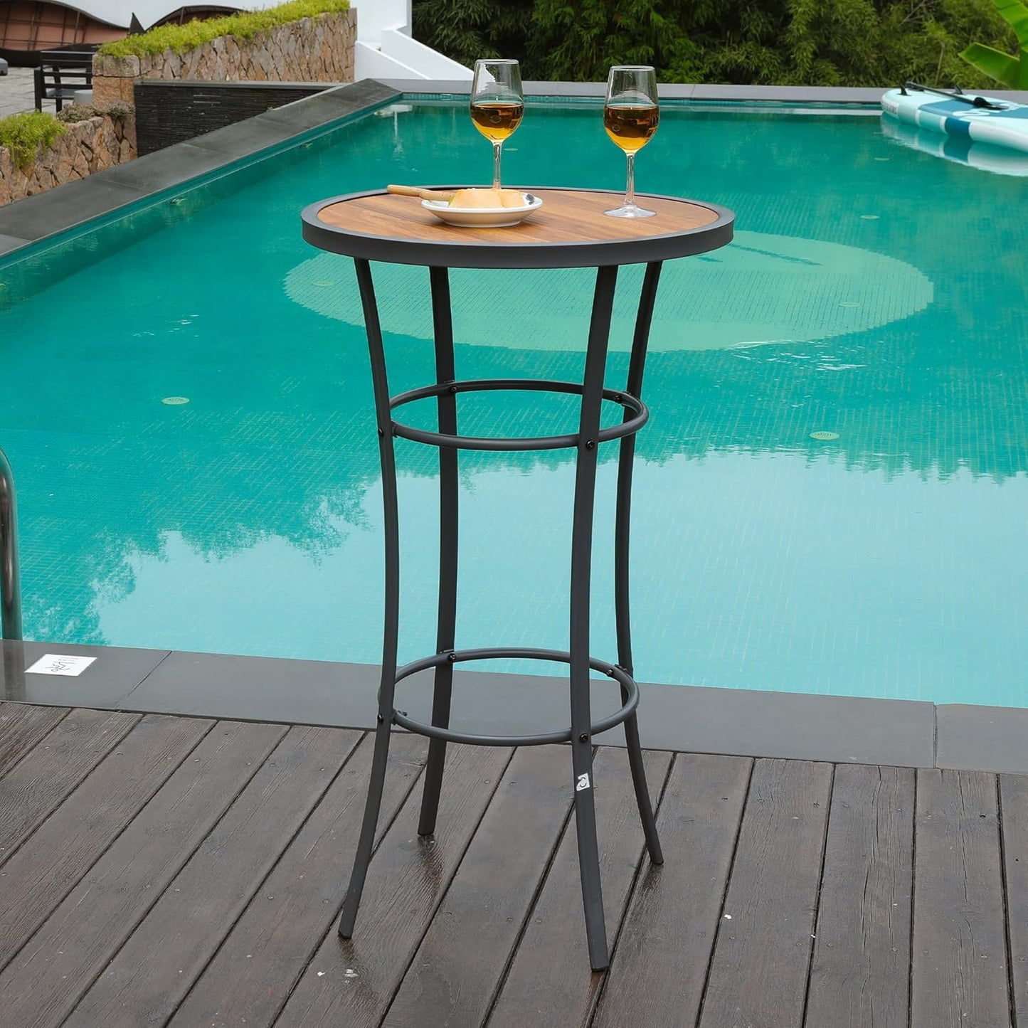 Outdoor Bar Height Bistro Table, 40-Inch Patio Bar Table Bistro Dining Table Pub Table with