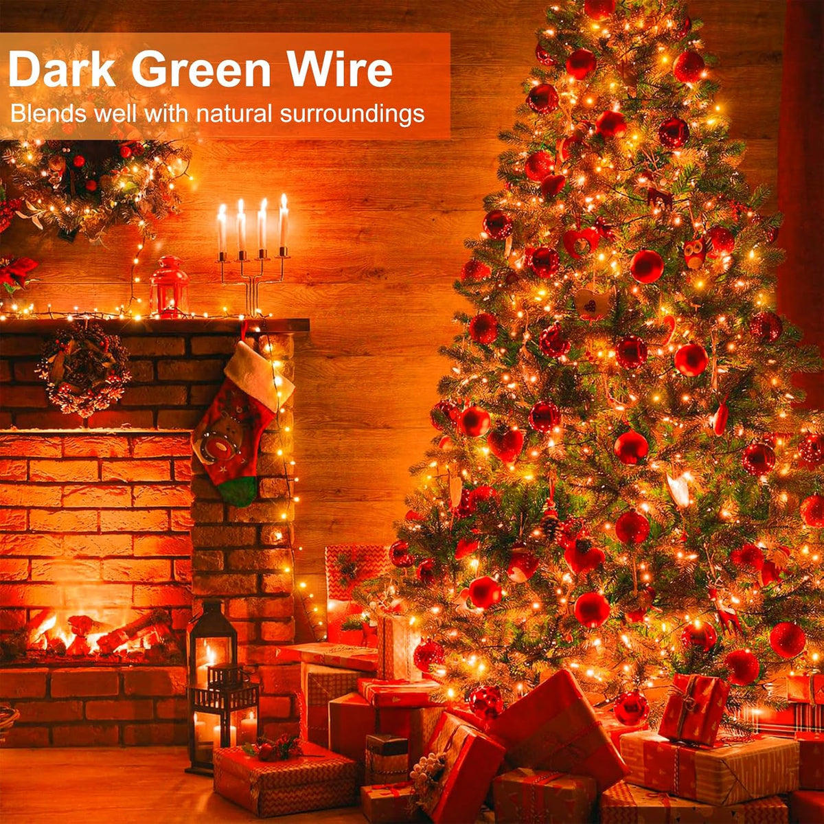 2 Pack Halloween Lights Outdoor, Total 200FT 600 LED Orange String Lights for Outside with 8 Modes