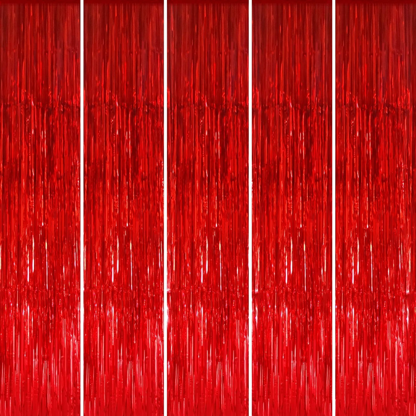 GOER 3.2 ft x 8.2 ft Metallic Tinsel Foil Fringe Curtains Party Photo Backdrop Party Streamers for