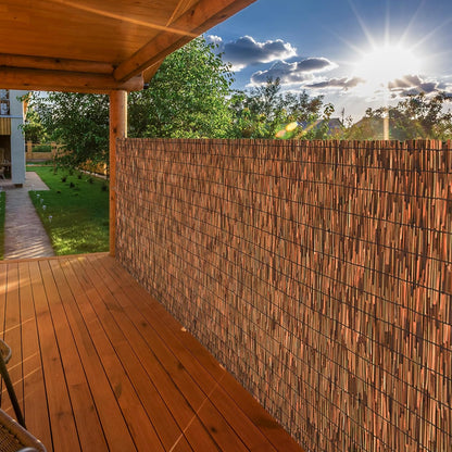 Brown 4FT X 16.4FT Reed Fencing Roll, Balcony Privacy Reed Shade Bamboo Fencing Garden Fence