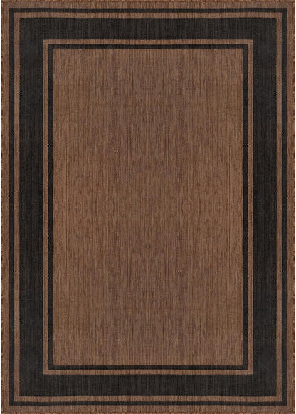 Beverly Rug Outdoor Rug 6x9 Modern Bordered Area Rugs for Indoor and Outdoor Patio Deck Porch