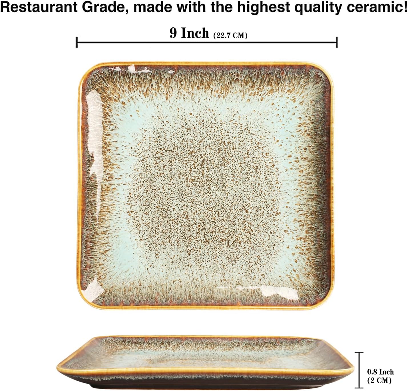 Ceramic Dinner Plates Dish Set,Set of 4,for Lunch snacks -Microwave Oven & Dishwasher Safe,Scratch