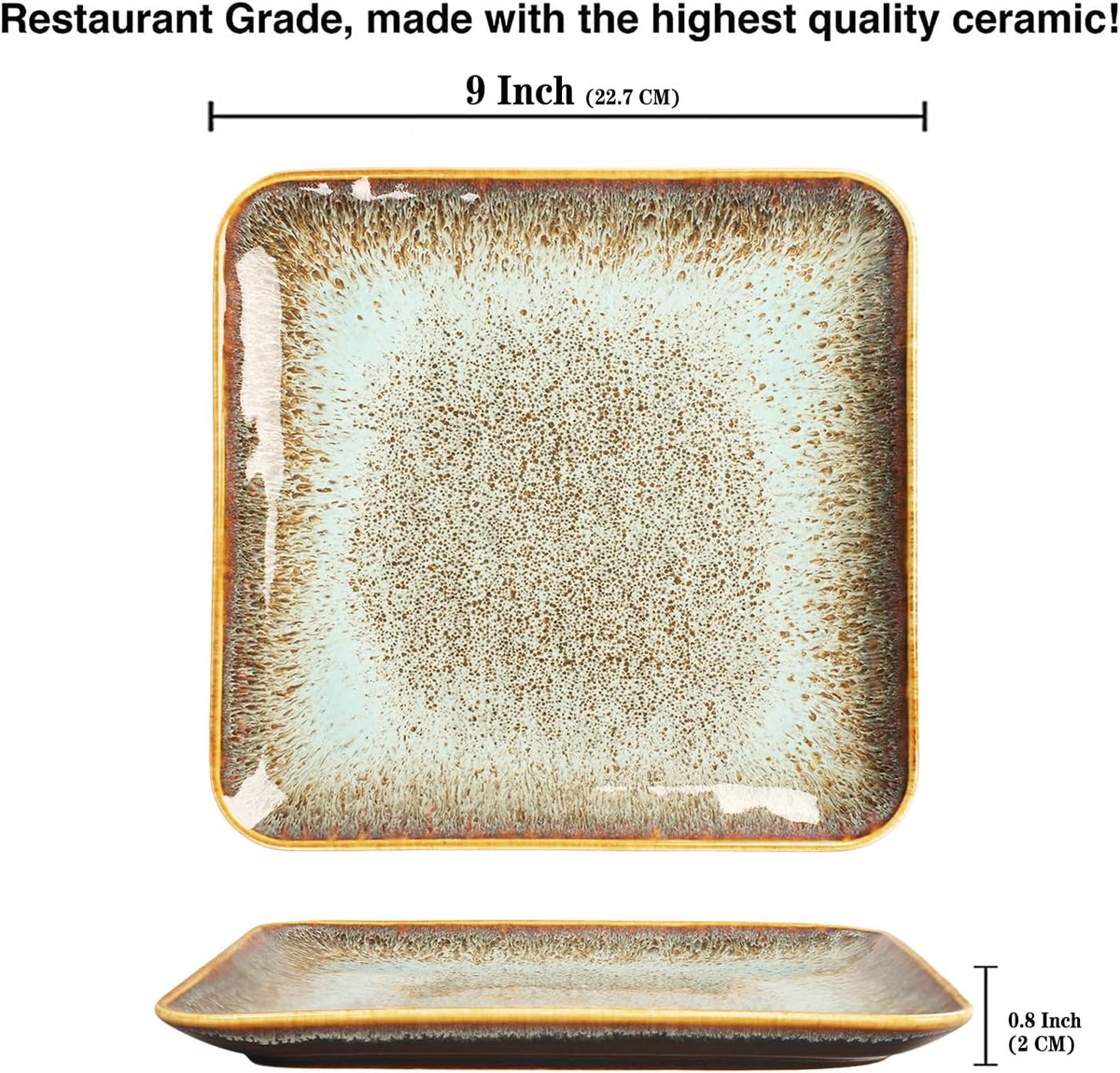 Ceramic Dinner Plates Dish Set,Set of 4,for Lunch snacks -Microwave Oven & Dishwasher Safe,Scratch