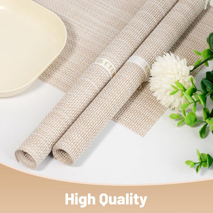 Placemats Set of 8，Non-Slip PVC Weave Table Mats Easy to Clean，Heat Resistant Place Mats for