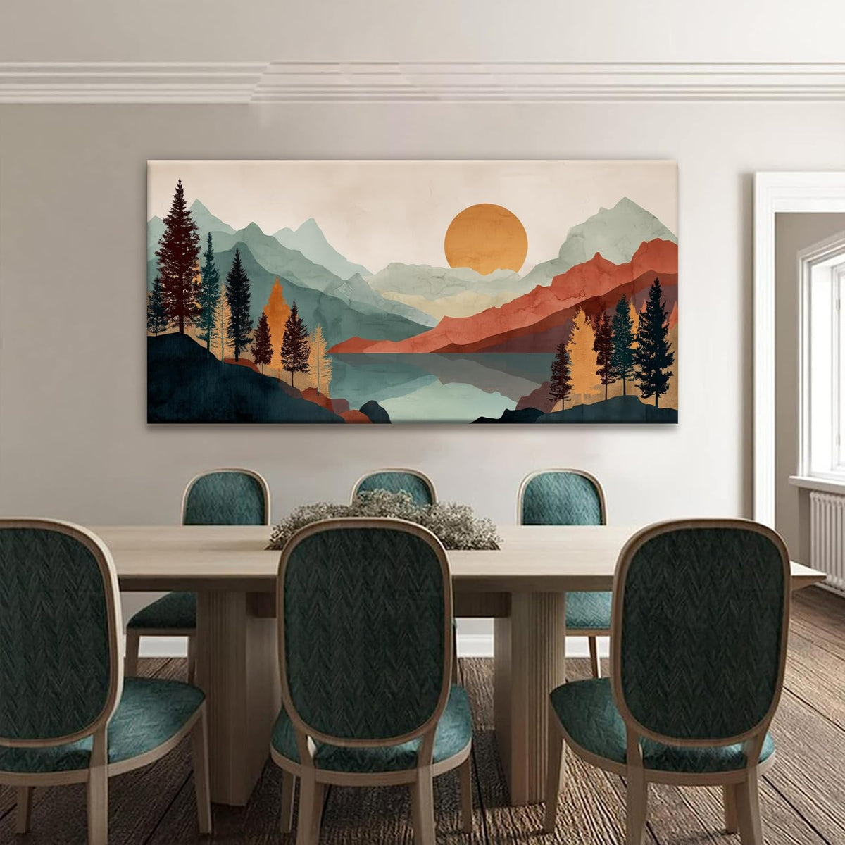 Tsomzxng Mountain Abstract Boho Wall Art For Living Room Modern Canvas Art Wall Decor Colorful Wall