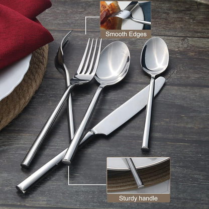 Alata Potter 40-Piece Forged Silverware Set Stainless Steel Flatware Set Cutlery Set, Service for