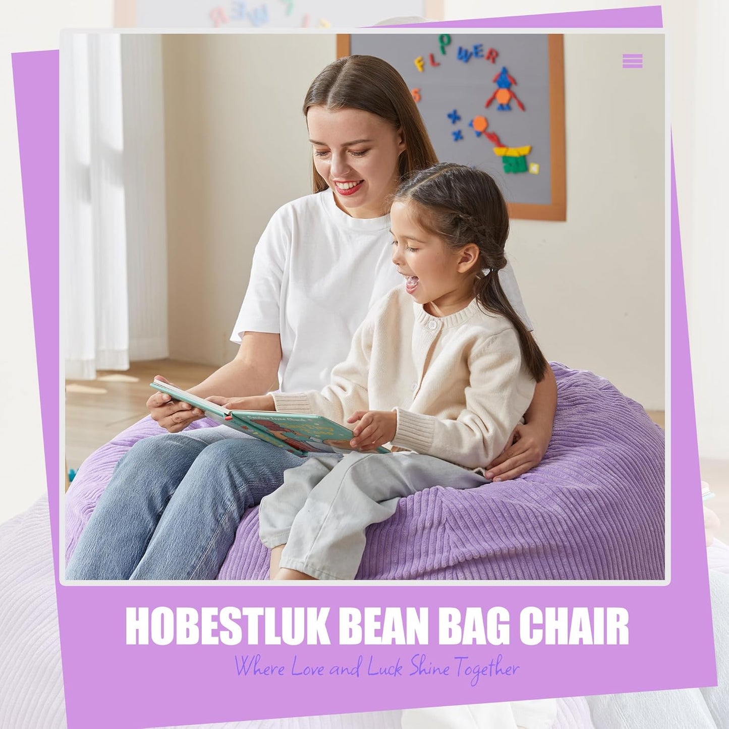 Hobestluk 3.5FT Bean Bag Chair Adult Bean Bag Chair Large Bean Bag Chair with Filler Included