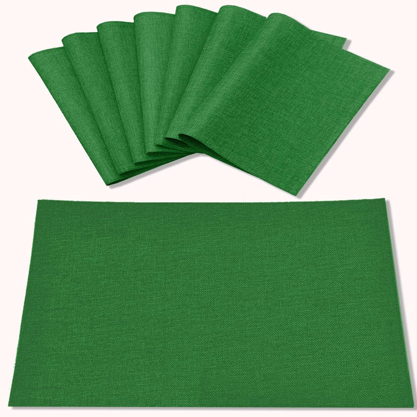 Cloth Placemats Set of 8, Linen Type Fabric Placemats Machine Washable Heat Resistant Placemats
