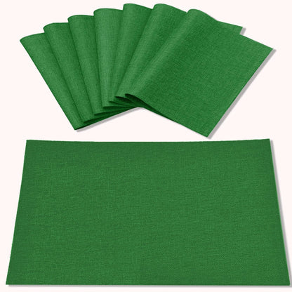 Cloth Placemats Set of 8, Linen Type Fabric Placemats Machine Washable Heat Resistant Placemats