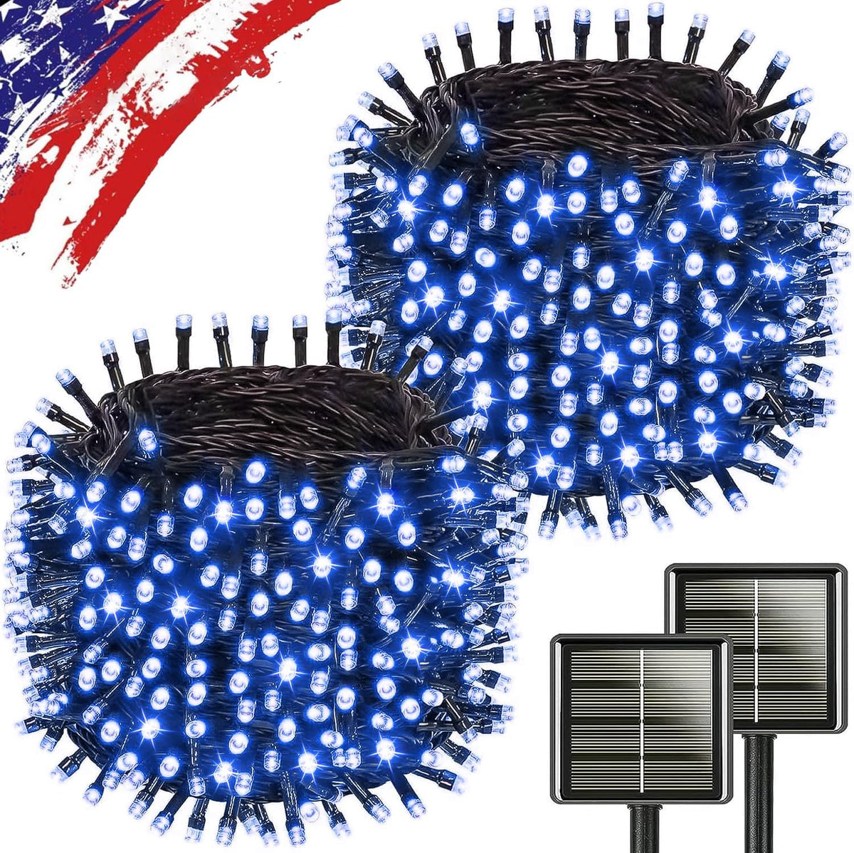 Upgrade Solar String Lights for Outside 2 Pack Total 180FT 500LED String Lights Outdoor with 8
